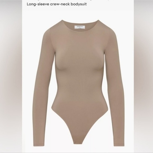 NEW Babaton Contour Crewneck Bodysuit Warm Taupe Size 2XL - Picture 6 of 6